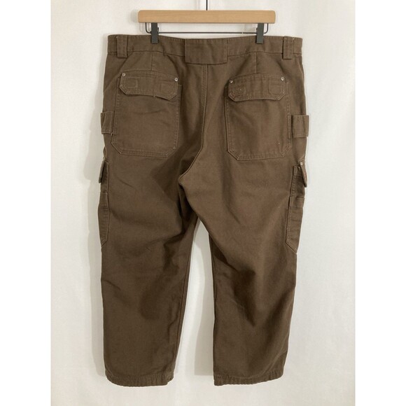 Duluth Trading Co Fire Hose Pants Men’s 42x28 Brown Cargo Relaxed Workwear - Picture 2 of 13